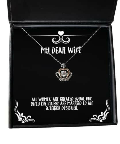 inappropriate wife all women are created equal but only the motivational valentines day crown pendant necklace for wife