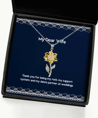 inspire wife gifts thank you for being my rock my support system and my dance wife sunflower pendant necklace from husband jewelry for wife wife jewelry gift ideas best jewelry gifts for wife