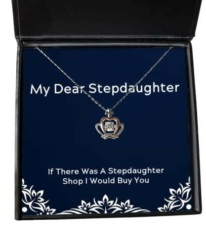 stepdaughter gifts for daughter if there was a stepdaughter shop i would buy you unique stepdaughter crown pendant necklace from dad