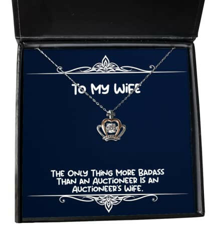 the only thing more badass than an auctioneer is an crown pendant necklace wife present from husband unique idea jewelry for wife