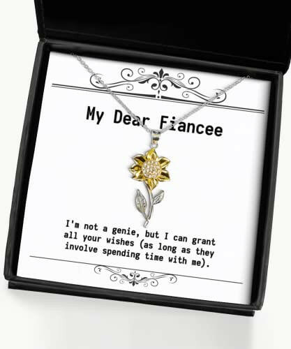 sarcastic fiancee gifts im not a genie but i can grant all your wishes as birthday sunflower pendant necklace for fiancee funny jewelry gift ideas unique funny jewelry gifts handmade funny