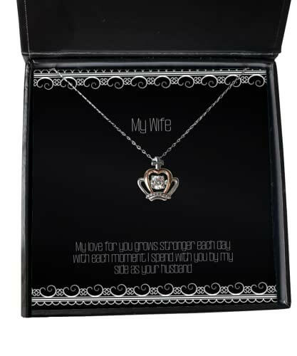 my love for you grows stronger each day with each moment i spend crown pendant necklace wife present from husband unique jewelry for wife