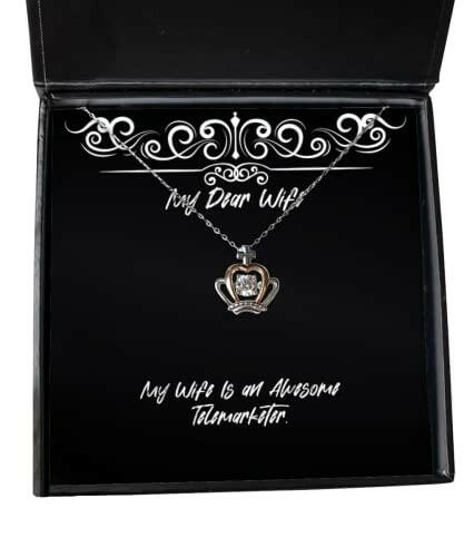 my wife is an awesome telemarketer wife crown pendant necklace inspire wife jewelry for