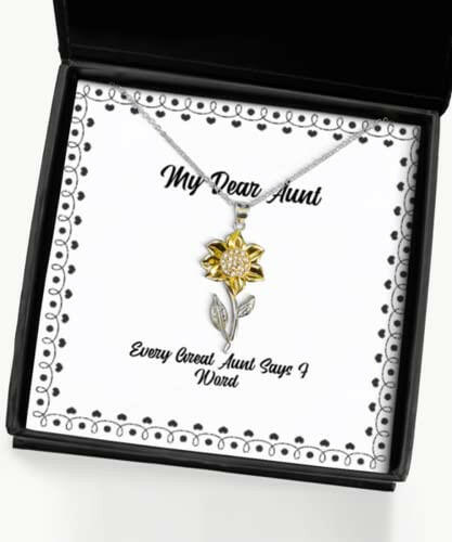 funny aunt gifts every great aunt says f word cool christmas sunflower pendant necklace from