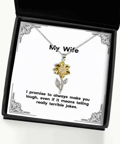 nice wife gifts i promise to always make you laugh even if it means telling birthday sunflower pendant necklace for wife funny wife gift gift for wife funny sunflower necklace wife gift ideas