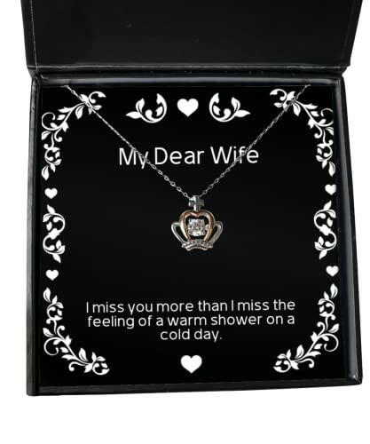 best wife gifts i miss you more than i miss the feeling of a warm shower on a cold birthday crown pendant necklace for wife gift ideas unique gift ideas thoughtful gift ideas inexpensive gift