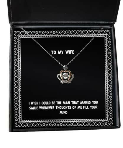 i wish i could be the man that makes you smile whenever thoughts crown pendant necklace wife present from husband cheap jewelry for wife