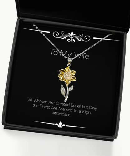 joke wife sunflower pendant necklace all women are created equal but gifts for wife present from husband jewelry for wife holiday accessories