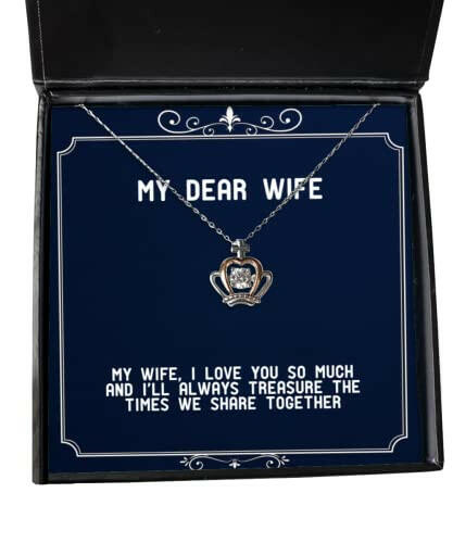 new wife gifts my wife i love you so much and ill always treasure the times we new holiday crown pendant necklace from wife hanukkah gifts kwanzaa gifts birthday gifts