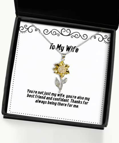 best wife gifts youre not just my wife youre also my best friend joke sunflower pendant necklace for wife from husband wedding bands engagement rings bridesmaids jewelry mothers day jewelry