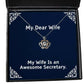 best wife crown pendant necklace my wife is an awesome secretary present for new from husband