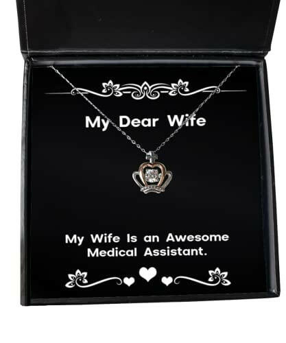 inappropriate wife gifts my wife is an awesome medical assistant joke valentines day crown pendant necklace from