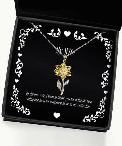 cool wife my darling wife i want to thank you for being the best thing that has ever holiday sunflower pendant necklace for wife