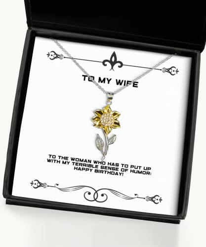 nice wife gifts to the woman who has to put up with my terrible sense of perfect holiday sunflower pendant necklace from wife jewelry