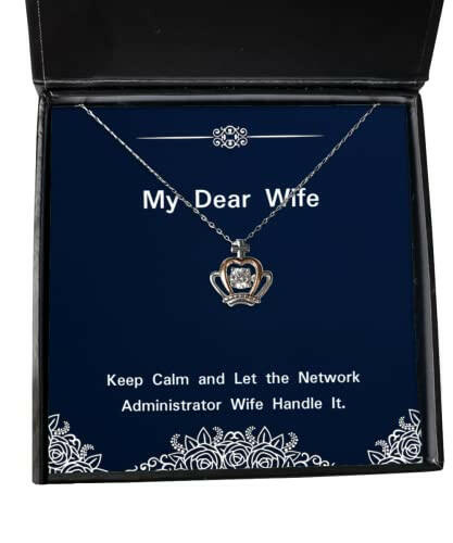 keep calm and let the network administrator wife handle it crown pendant necklace wife jewelry special for wife