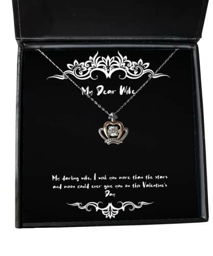 my darling wife i wish you more than the stars and moon could ever give you on crown pendant necklace wife jewelry unique for wife