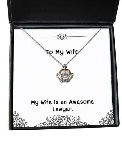funny wife my wife is an awesome lawyer wife crown pendant necklace from husband