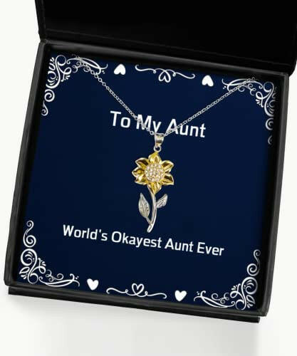 unique idea aunt sunflower pendant necklace worlds okayest aunt ever gifts for present from for aunt
