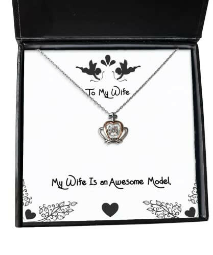 my wife is an awesome model crown pendant necklace wife jewelry cheap gifts for wife