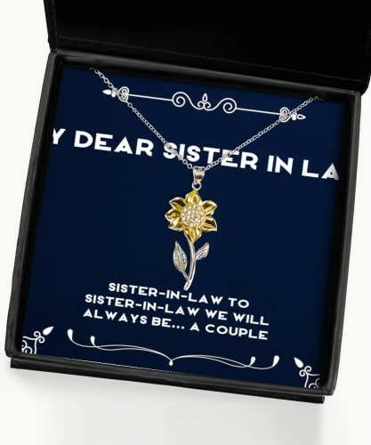 sister in law to sister in law we will always be a couple of sunflower pendant necklace sister in law useful gifts for sister in law