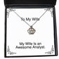 my wife is an awesome analyst wife crown pendant necklace fancy wife jewelry for