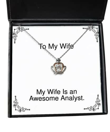 my wife is an awesome analyst wife crown pendant necklace fancy wife jewelry for
