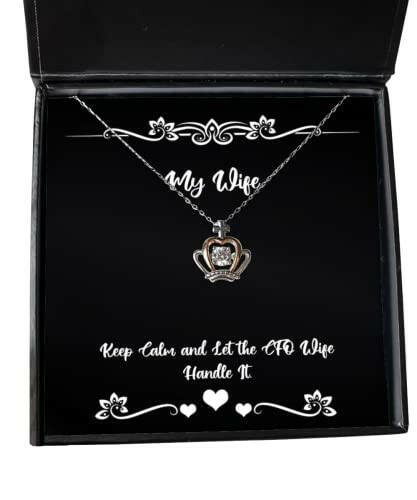 cheap wife crown pendant necklace keep calm and let the cfo wife handle it present for wife cheap from husband