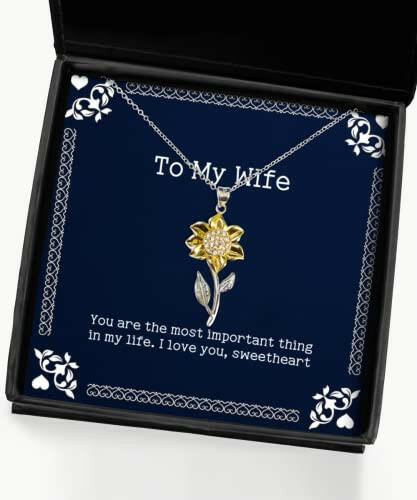 unique wife gifts you are the most important thing in my life i love you holiday sunflower pendant necklace for wife jewelry