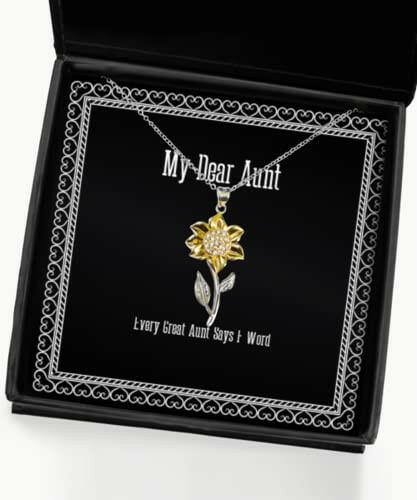 every great aunt says f word aunt sunflower pendant necklace beautiful aunt gifts for