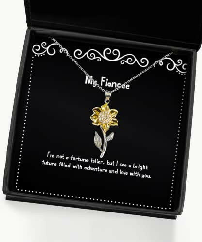 inspire fiancee gifts im not a fortune teller but i see a bright future holiday sunflower pendant necklace for fiancee sunflower jewelry sunflower gifts sunflower necklaces