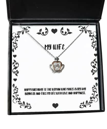 funny wife gifts happy birthday to the woman who makes every day brighter and new crown pendant necklace for wife from husband funny crown pendant necklace gift ideas funny crown pendant necklaces