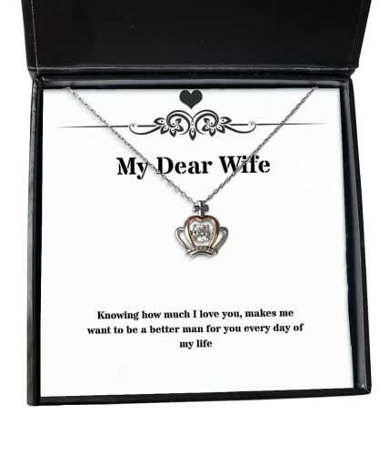 sarcasm wife crown pendant necklace knowing how much i love you makes me want to be a better man for funny for wife holiday