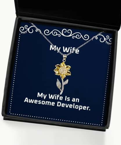 cheap wife gifts my wife is an awesome developer unique idea holiday sunflower pendant necklace from funny gift ideas funny gifts for wife