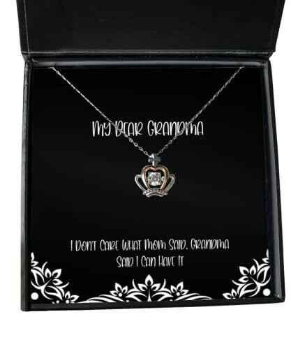 unique idea grandma gifts i dont care what mom said grandma said i can have it grandma crown pendant necklace from grandchild