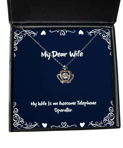 my wife is an awesome telephone operator wife crown pendant necklace sarcasm wife jewelry for