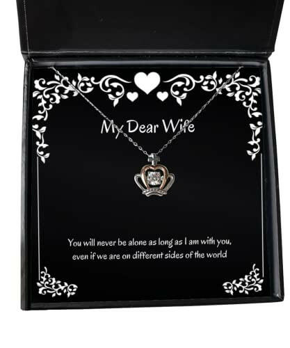 inspirational wife gifts you will never be alone as long as i am with you even motivational crown pendant necklace for wife from husband