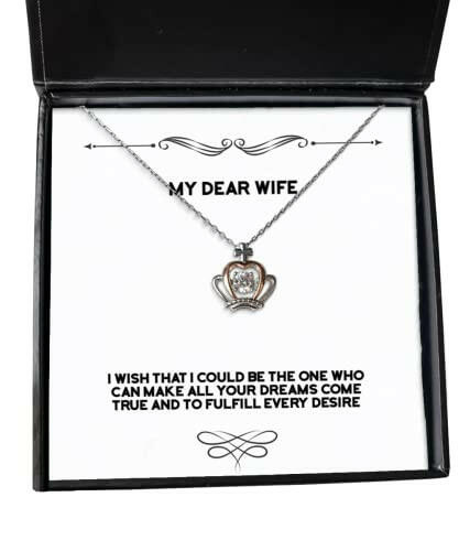perfect wife i wish that i could be the one who can make all your dreams reusable christmas crown pendant necklace for wife