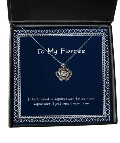 joke fiancee crown pendant necklace i dont need a superpower to be your superhero i just beautiful gifts fiancee birthday gift ideas fiancee birthday present fiancee