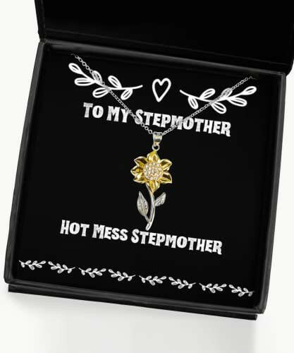 motivational stepmother gifts hot mess stepmother birthday sunflower pendant necklace for stepmother
