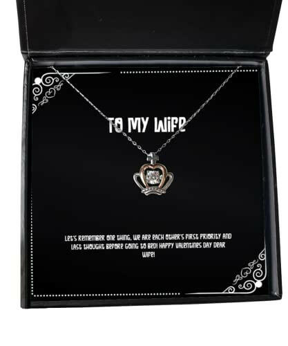 unique wife lets remember one thing we are each others first priority and last thought wife crown pendant necklace from husband