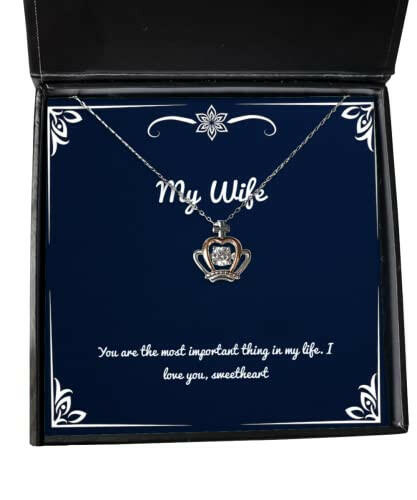 you are the most important thing in my life i love you sweetheart crown pendant necklace wife jewelry nice for wife