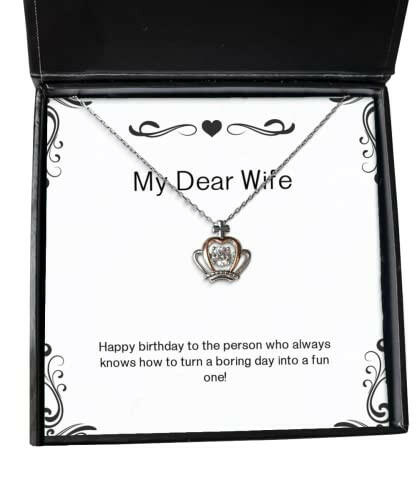 sarcasm wife gifts happy birthday to the person who always knows how to turn reusable holiday crown pendant necklace from wife
