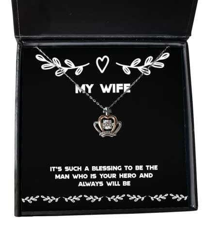 unique idea wife its such a blessing to be the man who is your hero and always useful crown pendant necklace for wife from husband