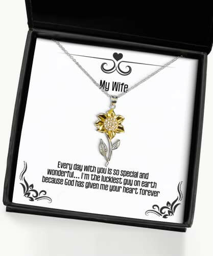 every day with you is so special and wonderful im the luckiest guy on sunflower pendant necklace wife jewelry fancy for wife
