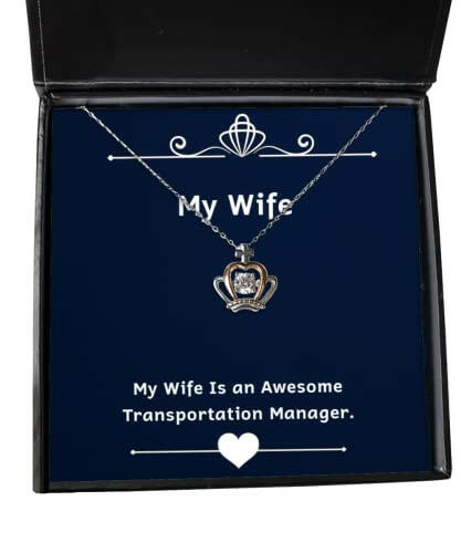special wife my wife is an awesome transportation manager wife crown pendant necklace from husband