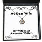 joke wife crown pendant necklace my wife is an awesome writer present for useful from husband