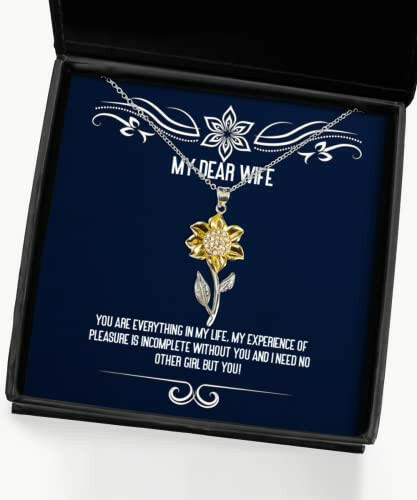 you are everything in my life my experience of pleasure is incomplete without sunflower pendant necklace wife jewelry gag gifts for wife