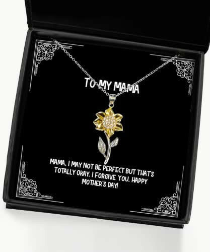 cool mama gifts mama i may not be perfect but thats totally okay i forgive you fun sunflower pendant necklace for mom from son