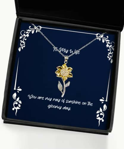 best wife you are my ray of sunshine on the gloomy day cute christmas sunflower pendant necklace for wife