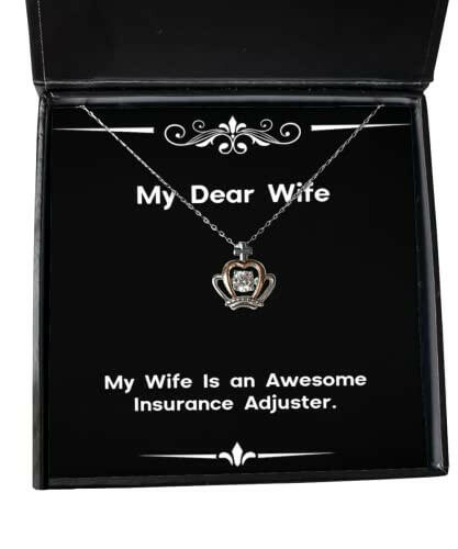 funny wife my wife is an awesome insurance adjuster christmas crown pendant necklace for wife